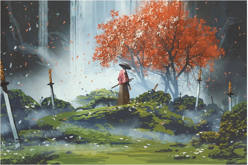 Obraz - Ilustrácie záhrady mečov (90x60 cm)
