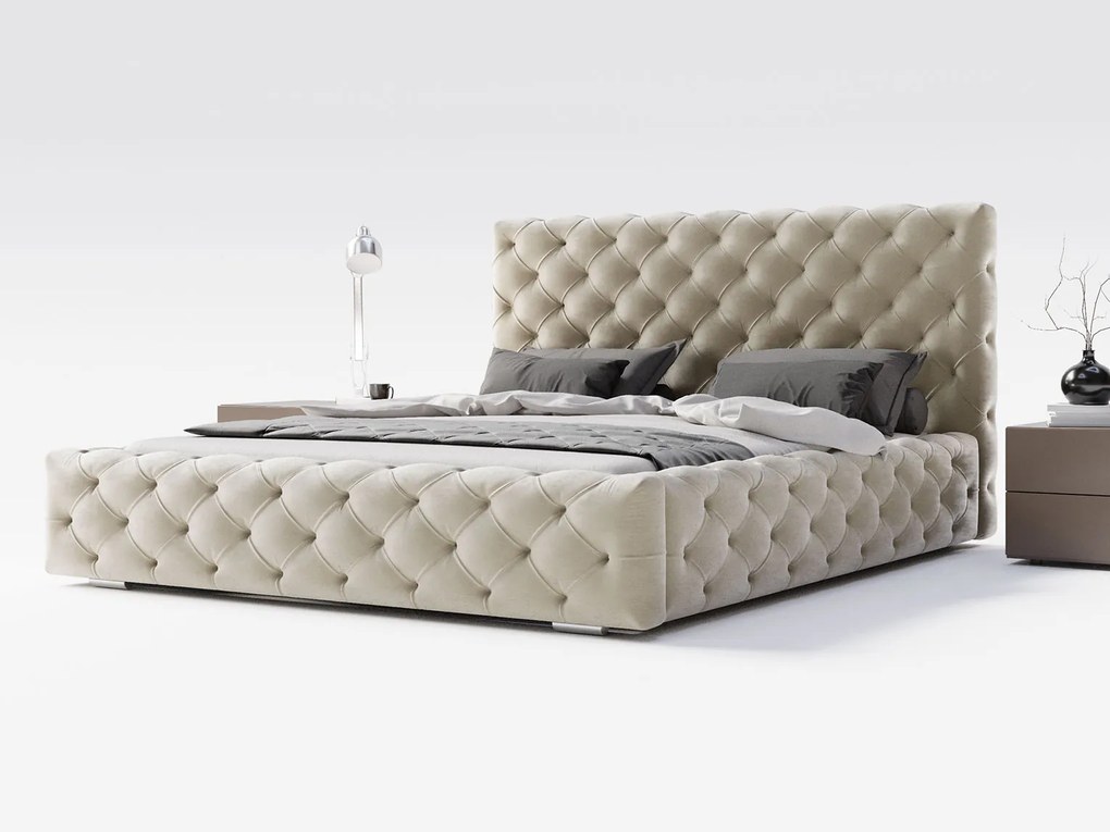 PROXIMA.store - Luxusná čalúnená posteľ LANA ROZMER: 120 x 200 cm, TYP ROŠTU: KOVOVÝ ROŠT