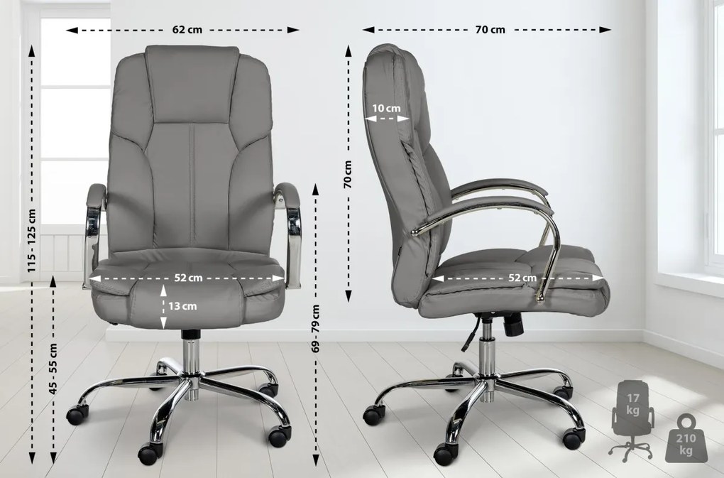 Design-Shop Kancelárska stolička Xanthy XXL - Sivá