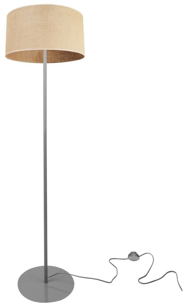 Stojacia lampa Juta, 1x jutové tienidlo, (výber z 3 farieb konštrukcie), (fi 35cm), o