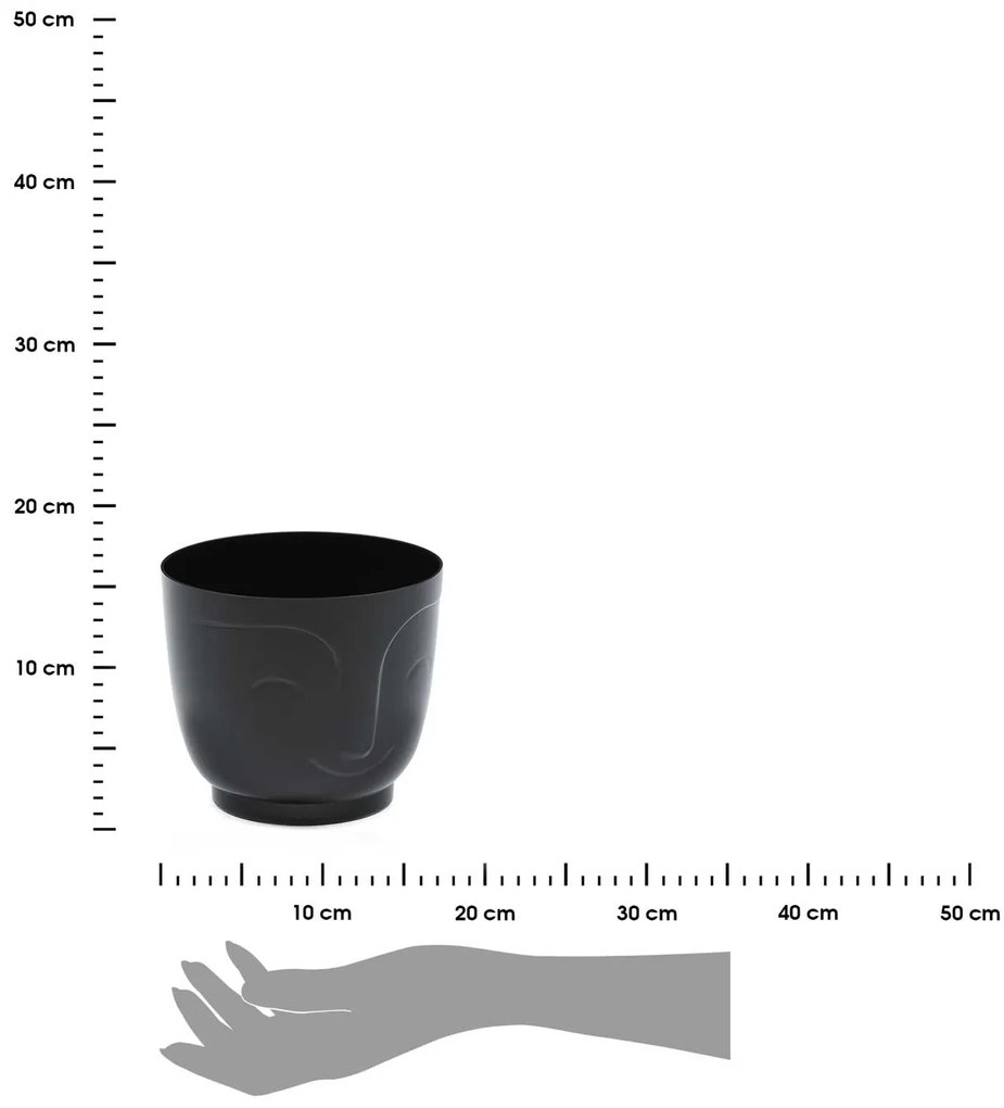 PLASTOVÝ KVETINÁČ ZOE 14X16,5 CM ČIERNA