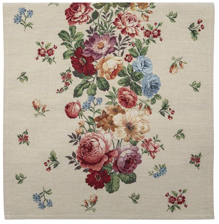 Obrus Floral v krémovom farebnom prevedení a dekorom kvietkov 100 x 100cm 27064