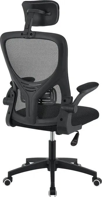 Ergonomická kancelárska stolička, čierna s opierkou hlavy