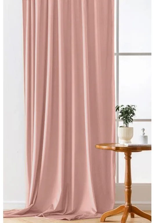 Zatemňovací záves VELVET 140x250 cm, ružový Zavesenie: Riasiaca páska