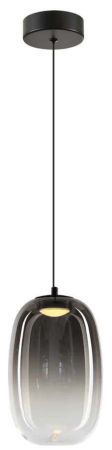 Závesné svietidlo Vaso, 1x grafitové sklenené tienidlo, (fi 13cm), b