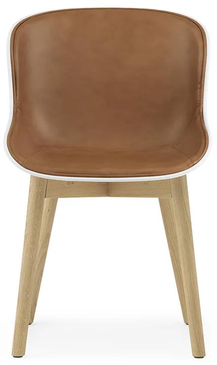 Stolička Hyg Chair Ultra Leather – hnedá/biela/dub