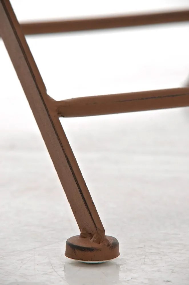 Kovová stolička skladacia Indra - Hnedá antik