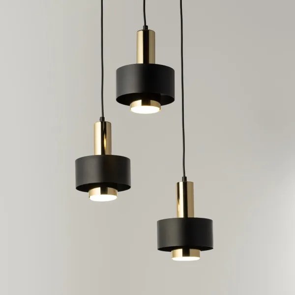 Luster na lanku RIF LUX 3xGX53/12W/230V pr. 38 cm čierna/zlatá