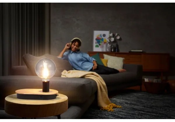 Ledvance - Dotyková stolná lampa s USB konektorom DECOR WOOD 1xE27/8W/230V