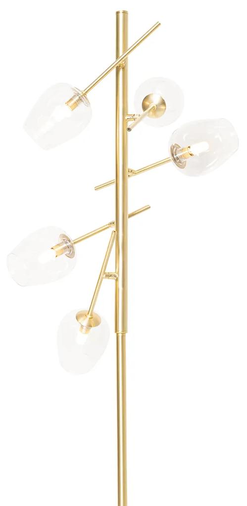 Klasická stojaca lampa zlatá so sklom - Elien