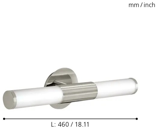 EGLO 87222-Kúpeľňové nástenné svietidlo PALMERA 2xE14/40W biele opálové sklo IP44