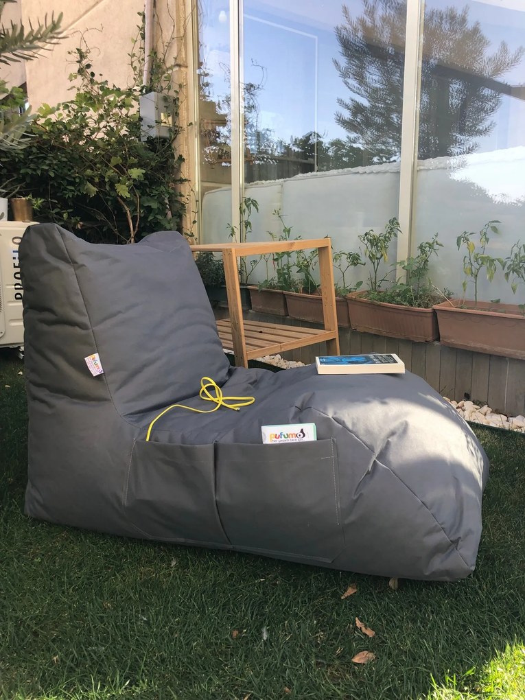 Sedací vak ve tvaru lenošky Daybed šedý