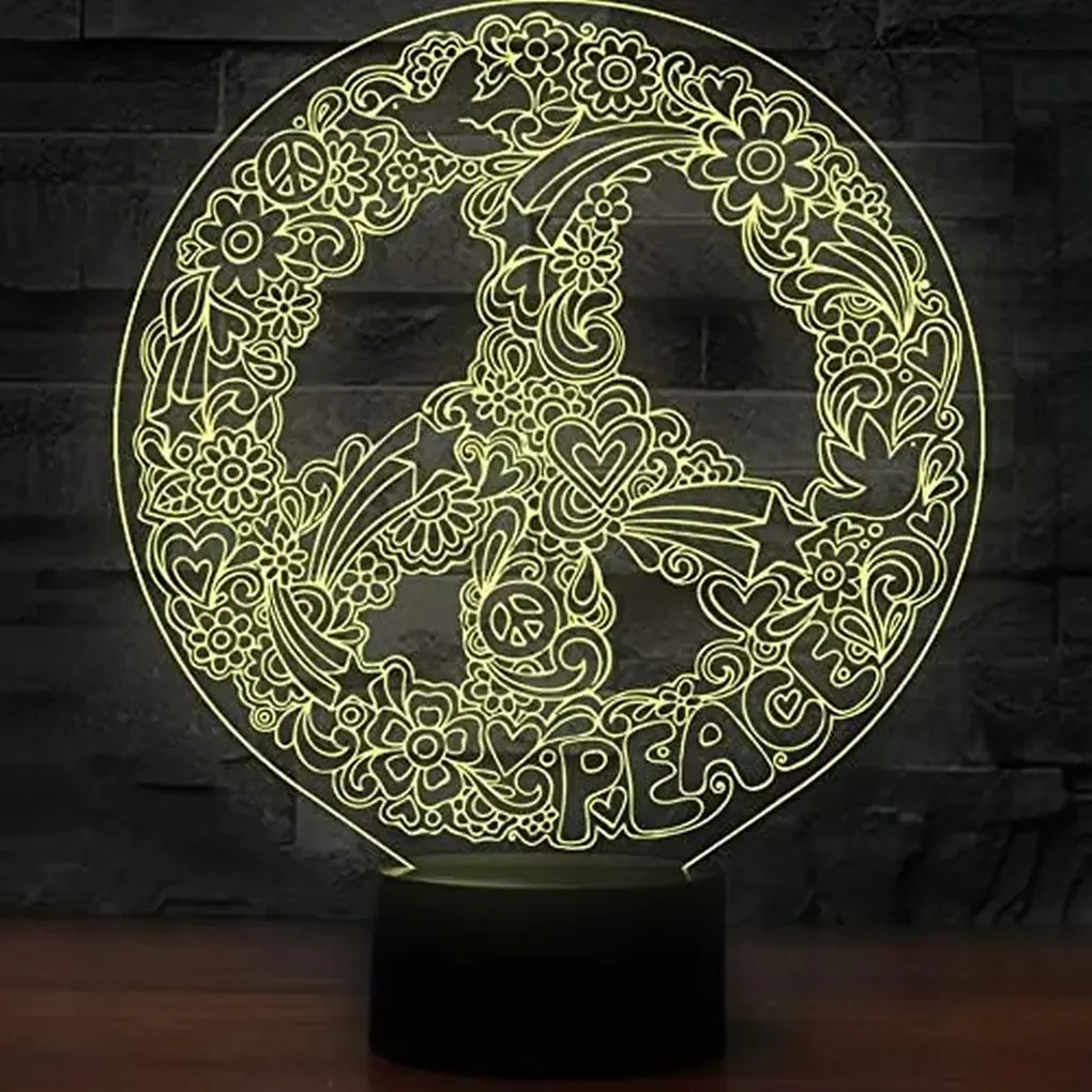 3Dmix 3DL-DFS002 – 3D LED nočná lampa - Hippies (Aroma)