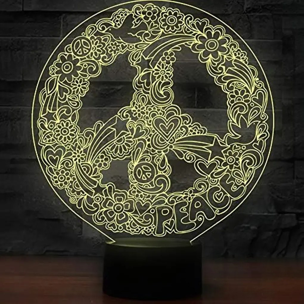 3Dmix 3DL-SL002 – 3D LED nočná lampa - Hippies (Solar)
