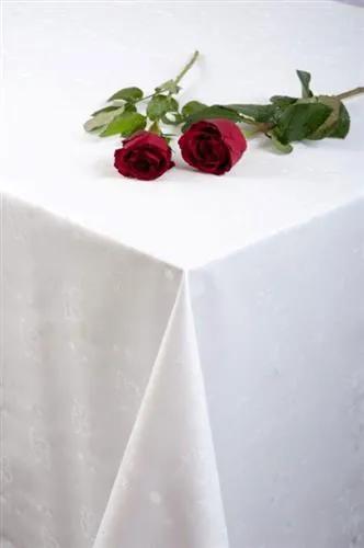 Obrus PVC biely s kvety metráž, šírka 140 cm, IMPOL TRADE