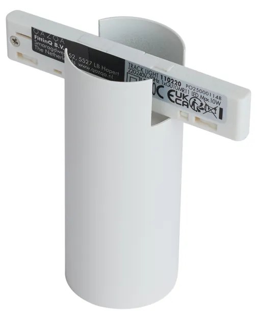 Moderný reflektor biely pre 1-fázový koľajnicový systém GU10 35mm - Slimline Nubee Honey