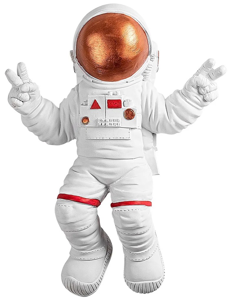 Nástenná dekorácia Astronaut 3 biela/oranžová