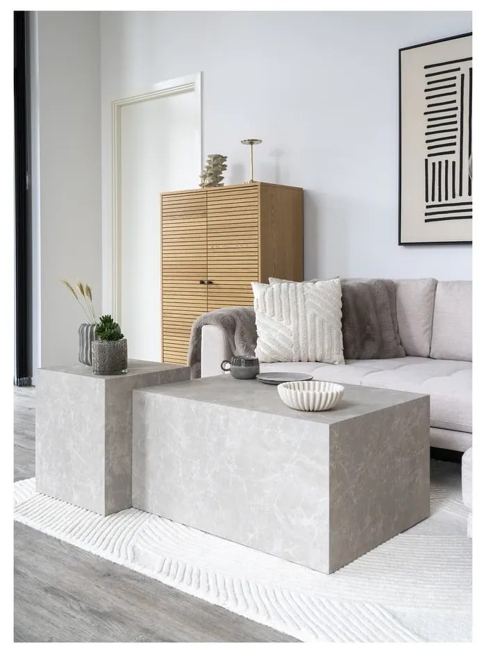 Sivé hrnčeky z kameniny v súprave 4 ks 500 ml Selma – House Nordic