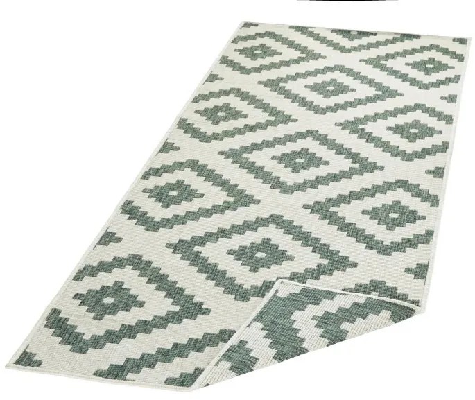 NORTHRUGS - Hanse Home koberce AKCIA: 80x350 cm Kusový koberec Twin-Wendeteppiche 103131 grün creme – na von aj na doma - 80x350 cm