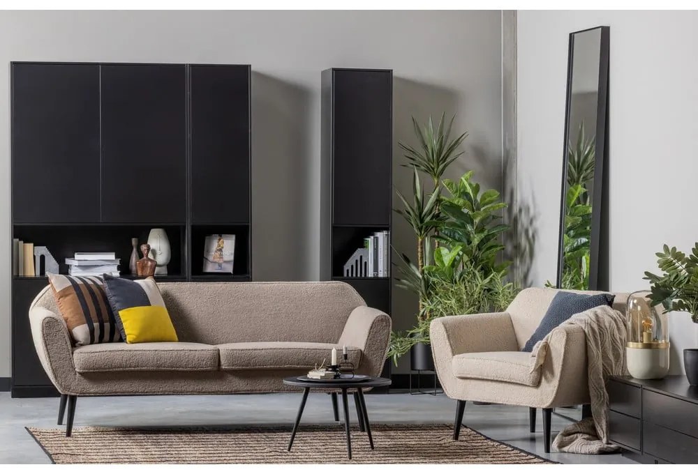 Čierna modulárna skrinka z borovicového dreva 40x210 cm Finca – WOOOD