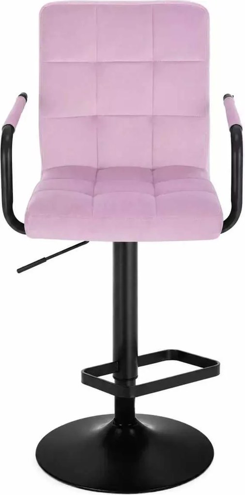 LuxuryForm DESIGN Barová stolička VERONA BLACK VELUR na čiernom tanieri - levanduľová