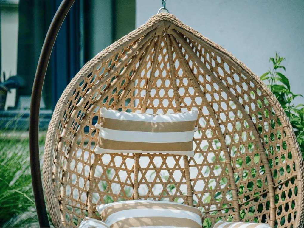 Svetlohnedé závesné kreslo TROPIKAL so stojanom