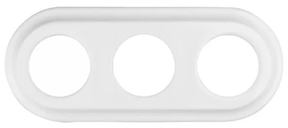 Elhard Veľký okrúhly keramický trojitý rámček, biely KV3003W