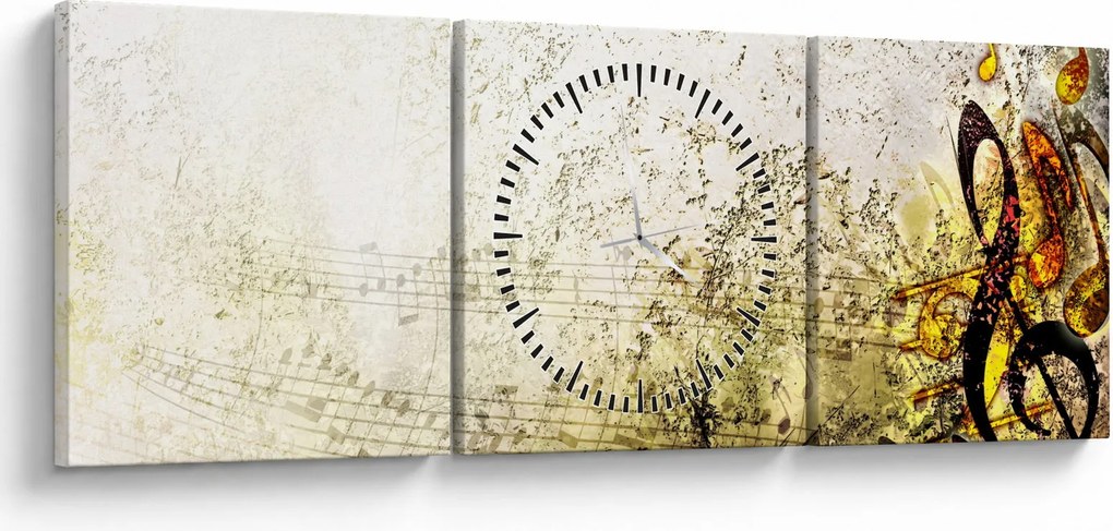 Obraz - Sila hudby (s hodinami) (90x30 cm)