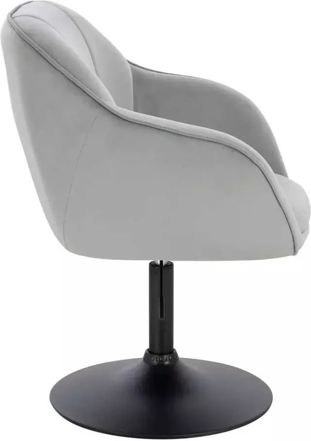 LuxuryForm DESIGN Stolička AVOLA VELUR na čiernom tanieri - svetlo šedá