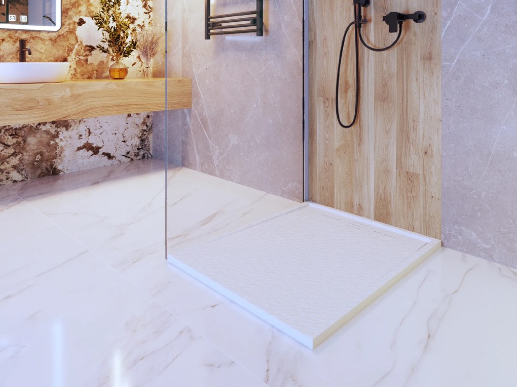 Gamma Erga Almac, SMC sprchová vanička 100 x 80 x 3 cm, biela, ERG-GMA-AL-80100