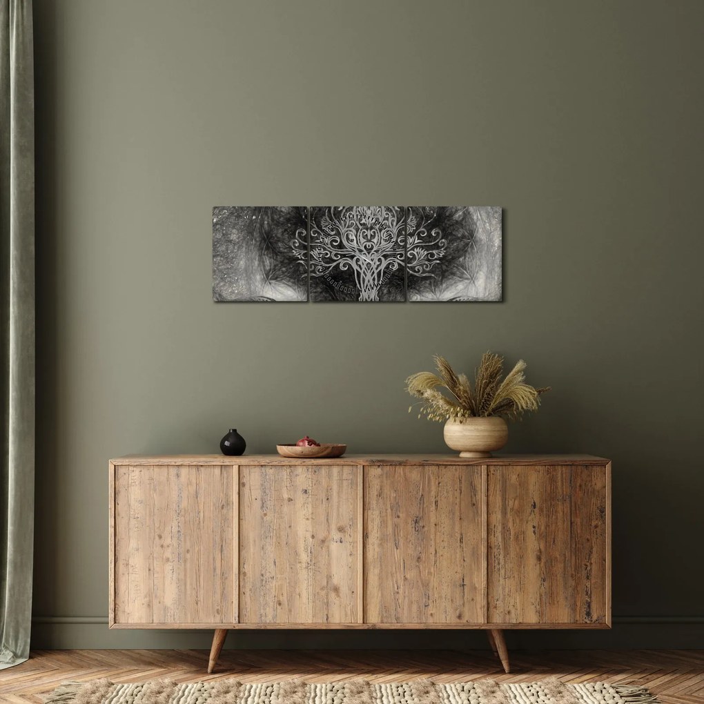 Obraz - Strom života (s hodinami) (90x30 cm)