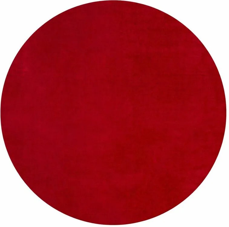 Ayyildiz, Kusový koberec Joy 1400 red kruh, 200x200 (priemer) kruh, červená, chodba / predsieň