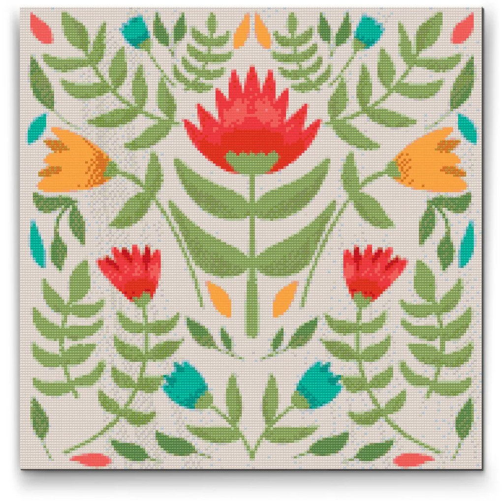 Gario Diamantové maľovanie Tulipánové pozadia Rozmery: 80 x 80 cm, Rámovanie: S vnútorným rámom, Diamanty: Štvorcové