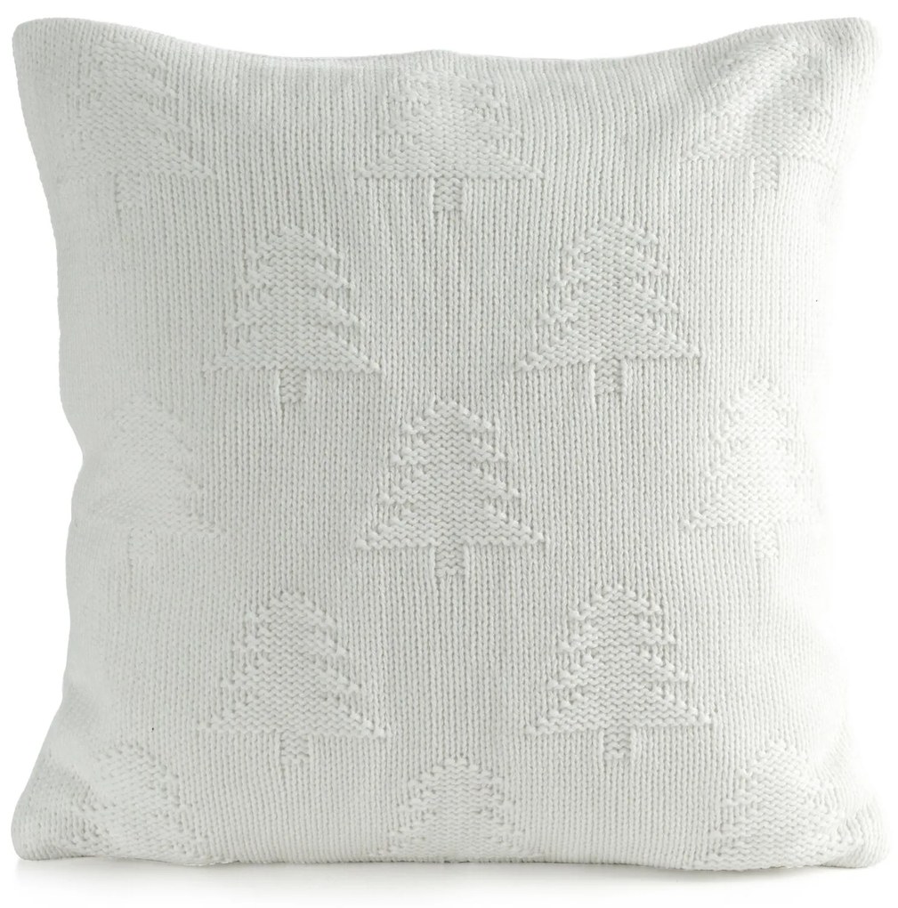 VIANOČNÁ DEKORAČNÁ OBLIEČKA NA VANKÚŠ CROCHET7 45X45 CM BIELA