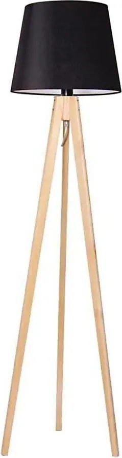 Stojacia lampa CONE 1xE27/60W/230V borovica čierna
