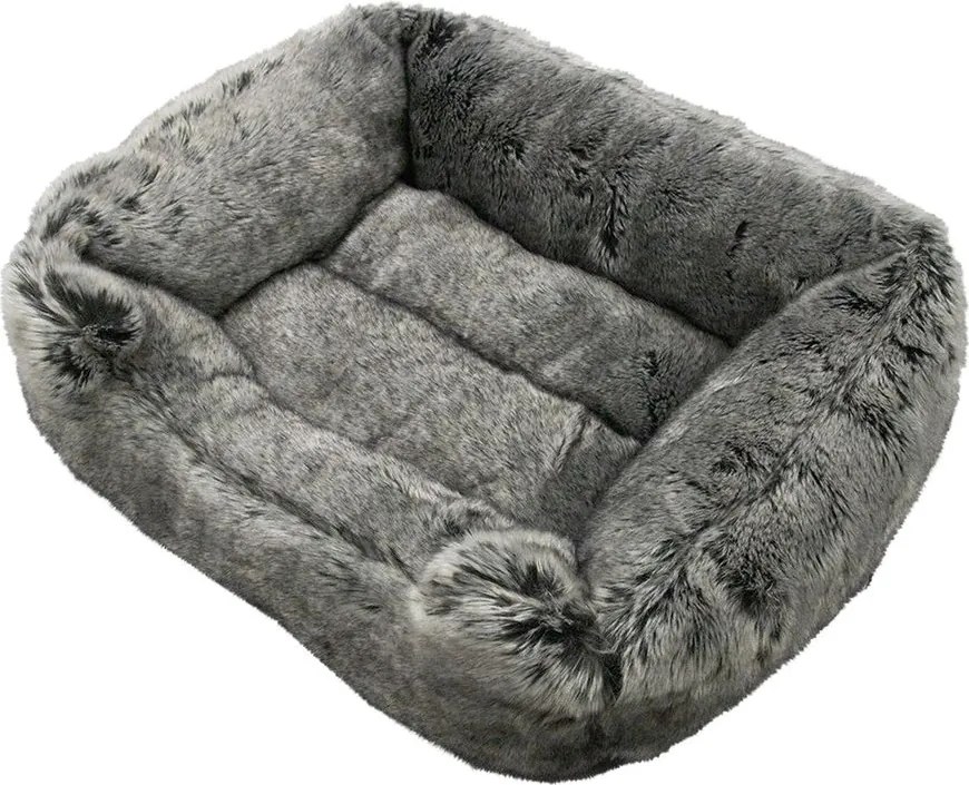 Šedý chlpatý pelech pre psíka alebo mačičku Wolf grey - 55*42*15cm