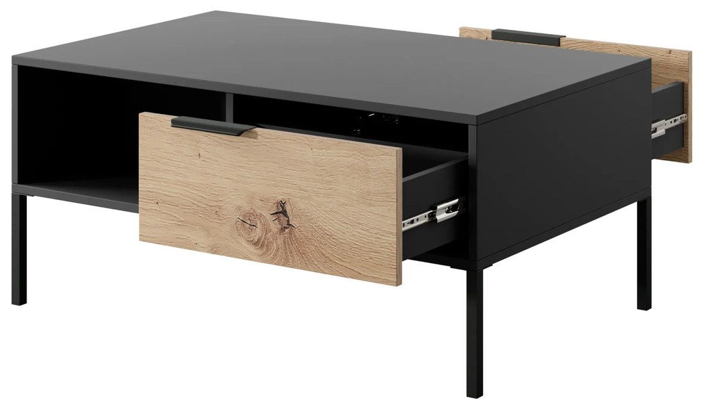 Konferenčný stolík Rastafa 2S (dub artisan + čierna). Akcia -20%. Vlastná spoľahlivá doprava až k Vám domov. 1071384