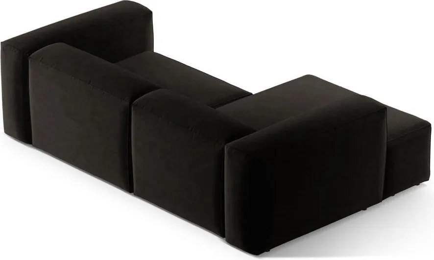 Čierna rohová pohovka (ľavý roh/s leňoškou) Bergamo – Cosmopolitan Design