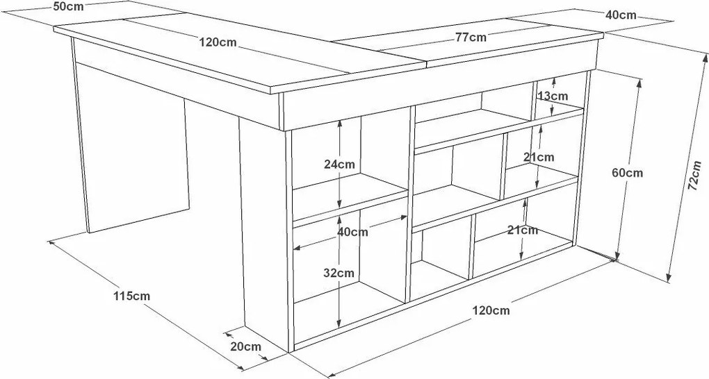Pracovný stôl Cilo White and Atlantic Pine