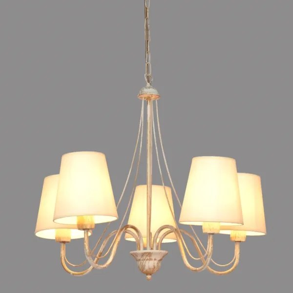 Luster na reťazi MALBO 5xE27/15W/230V béžová