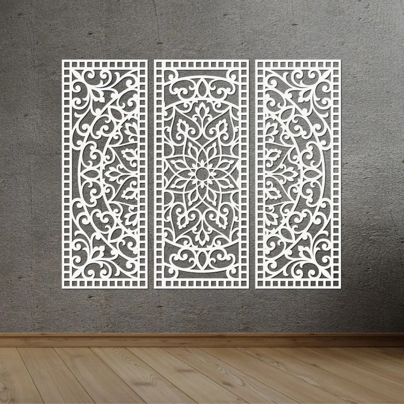 Nástenná dekorácia trojdielny panel mandala | SENTOP PR0514-A