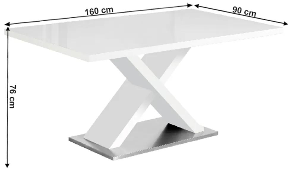 Tempo Kondela Jedálenský stôl, biela s vysokým leskom HG, FARNEL