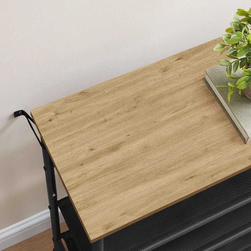 Botník TAYLOR ARTISAN s čiernou konštrukciou 75x71 cm, 3 police