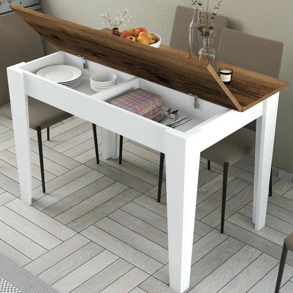 Jedálenský stôl Kiev White and Walnut