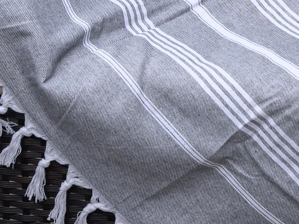 Plážová osuška FARAO 90 x 180 cm, sivá 70% bavlna | 30% polyester