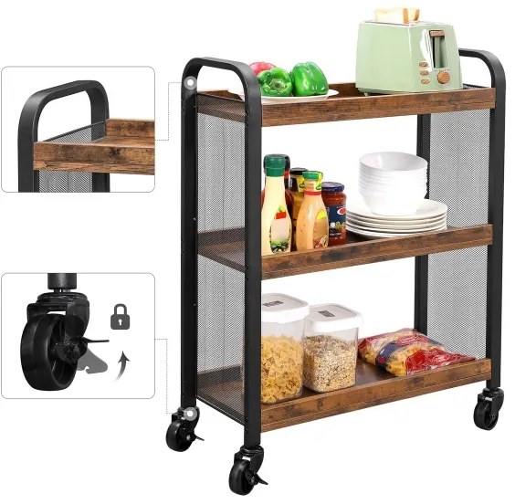 Servírovací stolík MARGE hnedá/čierna