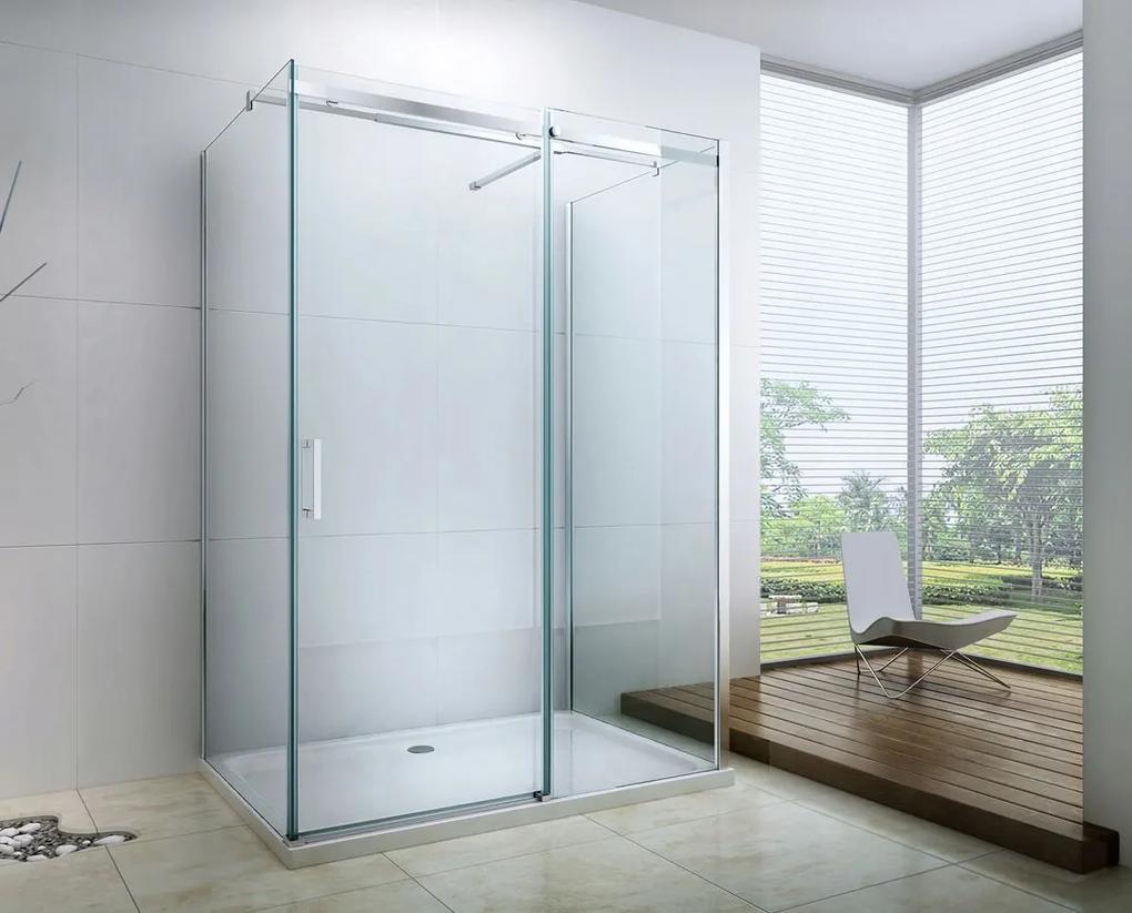 Mexen OMEGA 3-stenný sprchovací kút 160x100cm, 8mm sklo, chrómový profil-číre sklo, 825-160-100-03-00