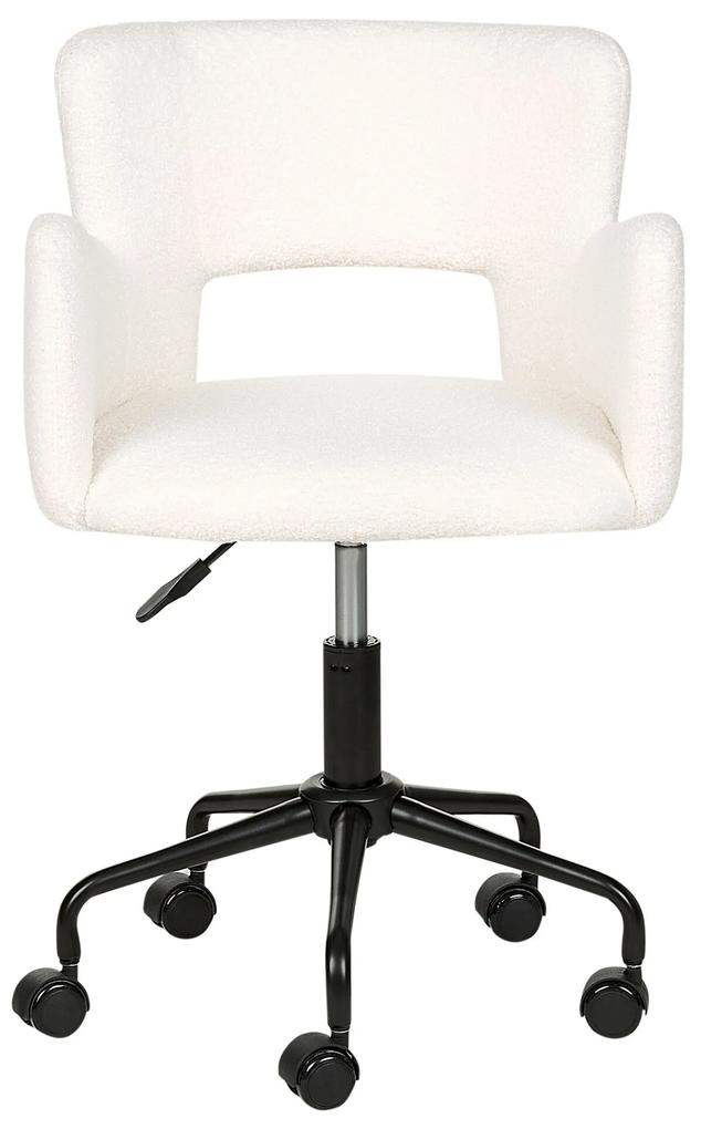 Kancelárska stolička s buklé čalúnením biela SANILAC Beliani