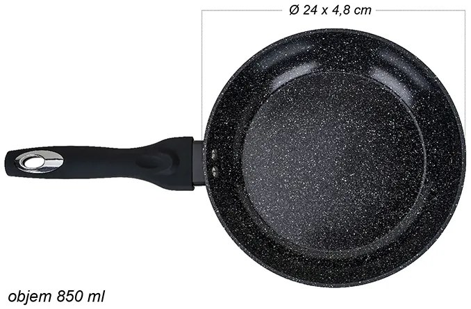15-dielna sada riadu s mramorovým povrchom BestBerg BBN-1015A / čierna