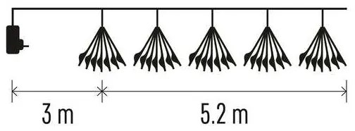 LED Vianočná reťaz 300xLED/8,2m studená biela